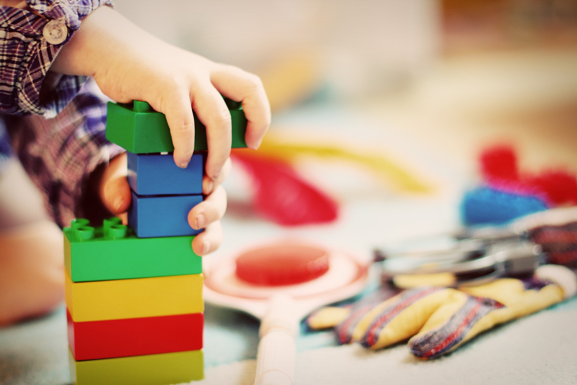 Child playing bricks